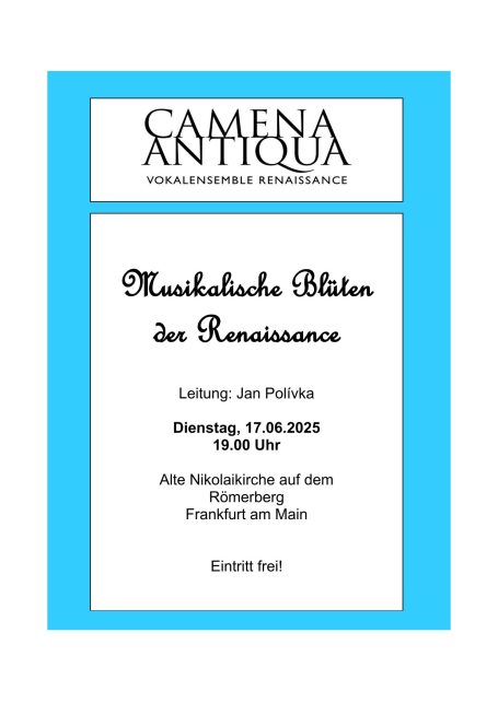 Konzertplakat "Musikalische Blüten der Renaissance"
